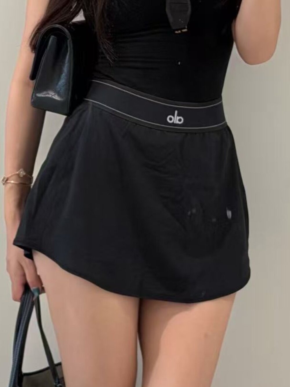 NWT ALO Yoga💛Black Flared Match Point Tennis Skirt